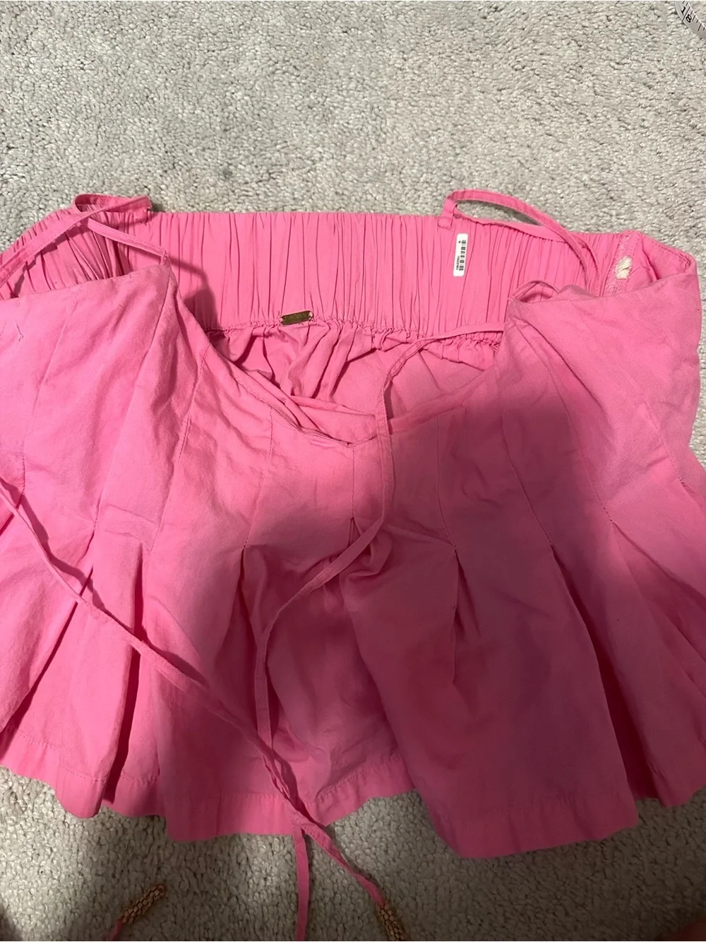 Free People Pink Matching Set Crop Cami & Pleated Skort Size m